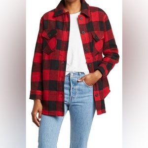 RDI Buffalo Plaid Shirt Jacket in Red Plaid sz Small